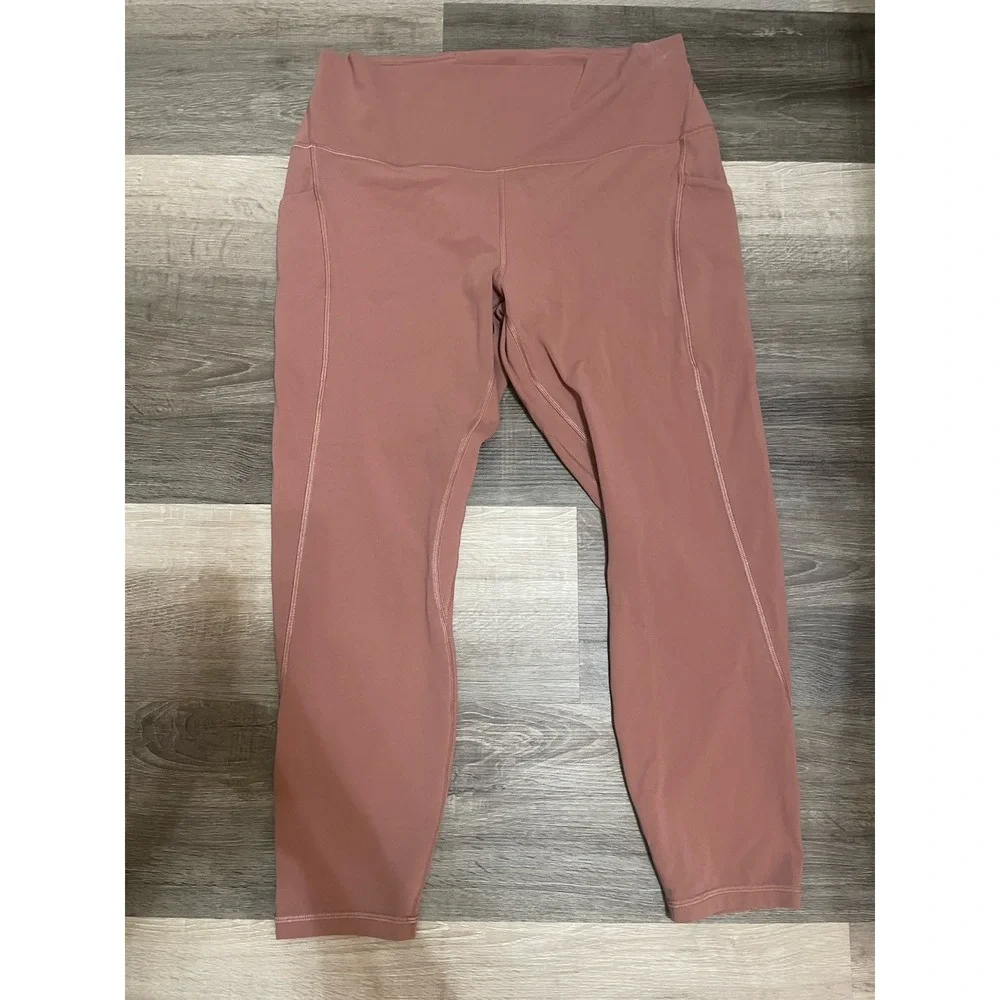 Lululemon‎ Womens In Movement Legging Size 14 Mauve Pink Spanish Oak